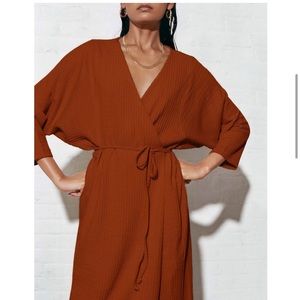 Mara Hoffman Midi Wrap Tie-Front Tiffany Dress